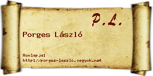 Porges László névjegykártya